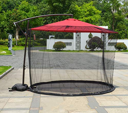 SanQing Moustiquaire Parapluie Couverture Jardin Extérieur Parasol Parasol Table Écran Moustiquaire Couverture Insect Net Couverture, pour Gazebo Canopy Plate-Forme De Meubles,B 300x230cm Cover