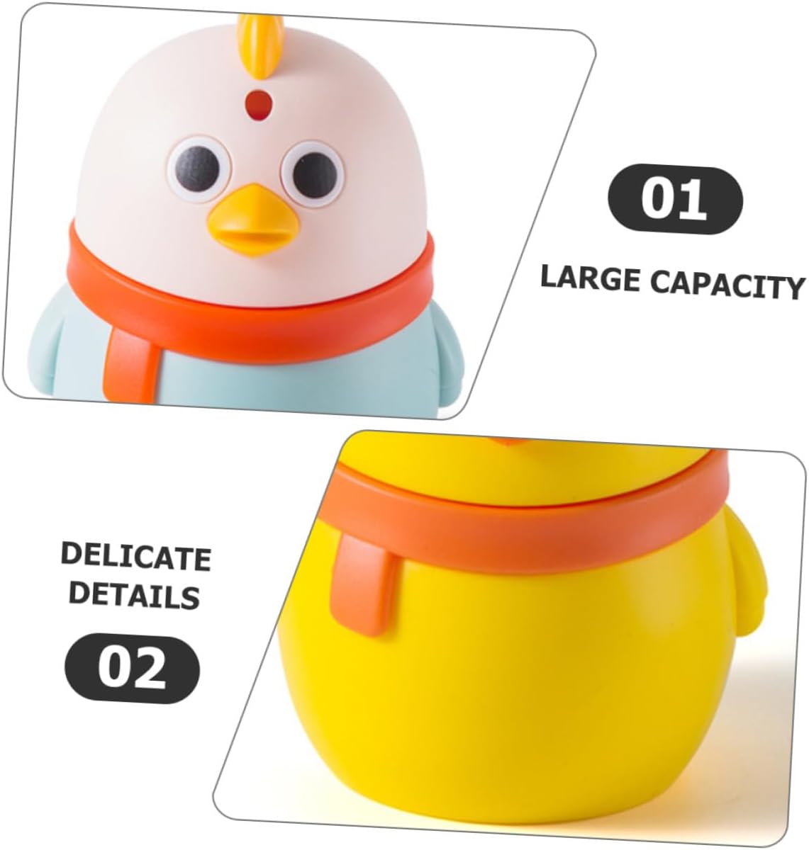 Press-type Toothpick Dispenser Set 3pcs Cute Chick Cartoon Plastic Toothpick Holders with Press Storage for Kitchen and Dining Use
