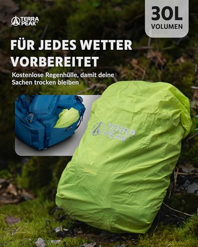Wanderrucksack Terra Peak 30L für Damen und Herren in Blau