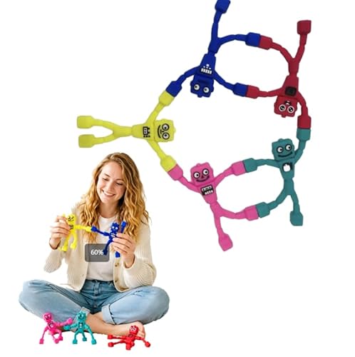 Imagen de 5PCS Robot magnético Juguetes de Viaje para niños Niños pequeños Juguetes sensoriales Actividades de Viaje Frigorífico Esencial Imán Debe Tener Regalos Juguete para niño 3-6 años de Edad
