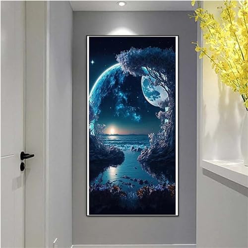 Peinture diamant arbre lunaire 70x140 cm pour loisirs créatifs