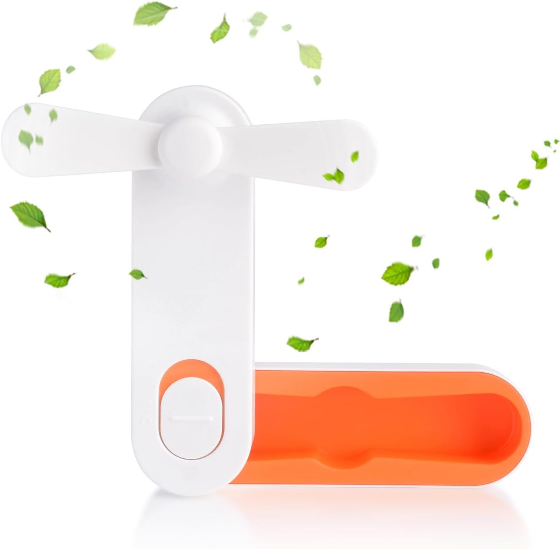 Miok Handheld Rechargeable Fans, Mini Portable Outdoor Fan for Home and Travel-(Orange)