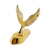 American Flying Eagle Hood Ornaments for Cars Metal Stickers 3D Car Hood Decals Stand Bonnet Emblem Badge Bird Logo Sculpture Ornament for Trucks Auto Styling 10X8.7cm/3.9X3.4inch (Golden)