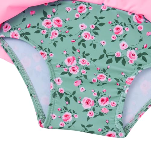 Girl Toddler Swimsuit 3t Cute Green Floral Bathing Suit for Toddler 2 3 Years Little Girl 3pcs Swimsuits Green Floral Swimsuit for 2Y 3Y Girls Bikini Sets Summer Swimwear Mermaid Swim Suits Baby