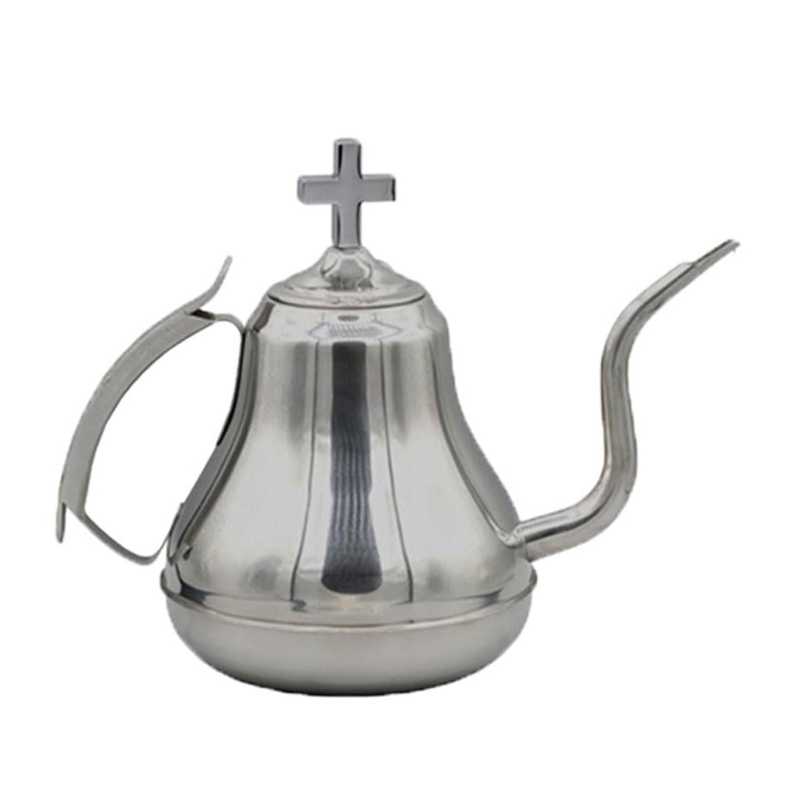 MALSSE Stainless Steel Grape Juices Pitcher with Crosses Religious Decoration for Communion Ceremony and Home Decoration Grape Juices Latin Pitcher with Crosses