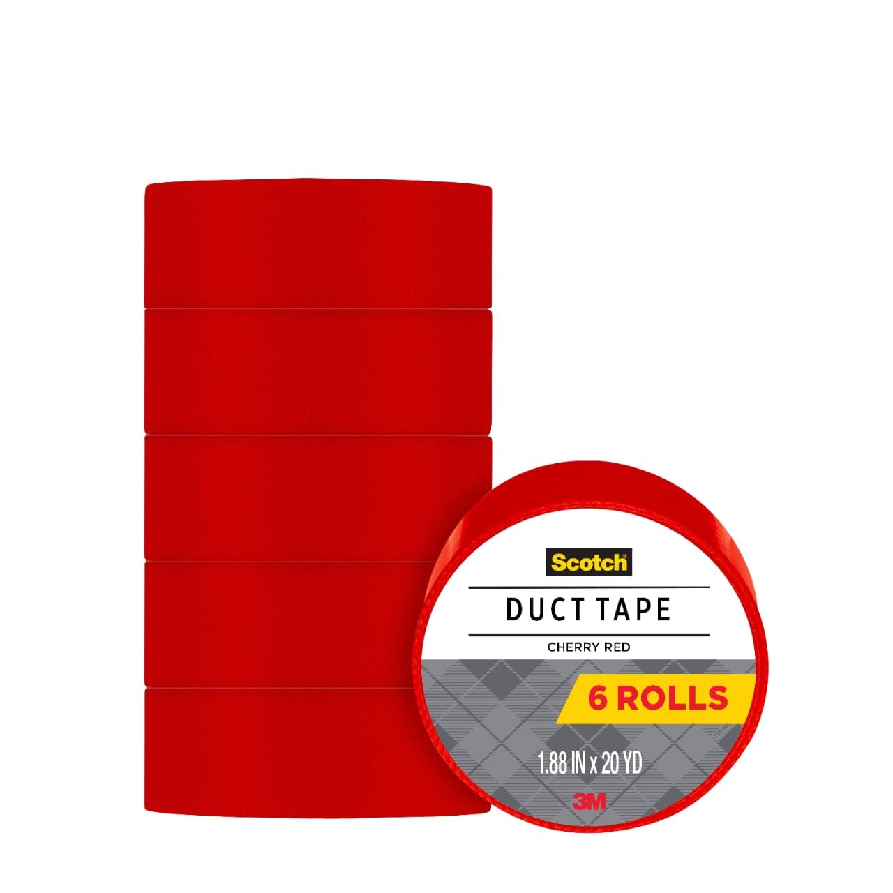 Scotch Duct Tape, 1.88 in x 20 yd, Jet Black, 1 Roll (920-BLK-C) (Pack of 3)
