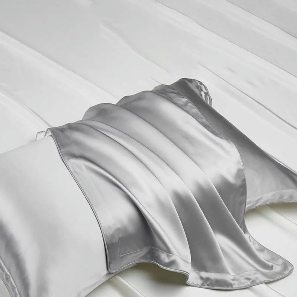 Federa in 100% seta di gelso, 40 mm, rinfrescante per l'estate, per la cura dei capelli e la protezione antiacaro