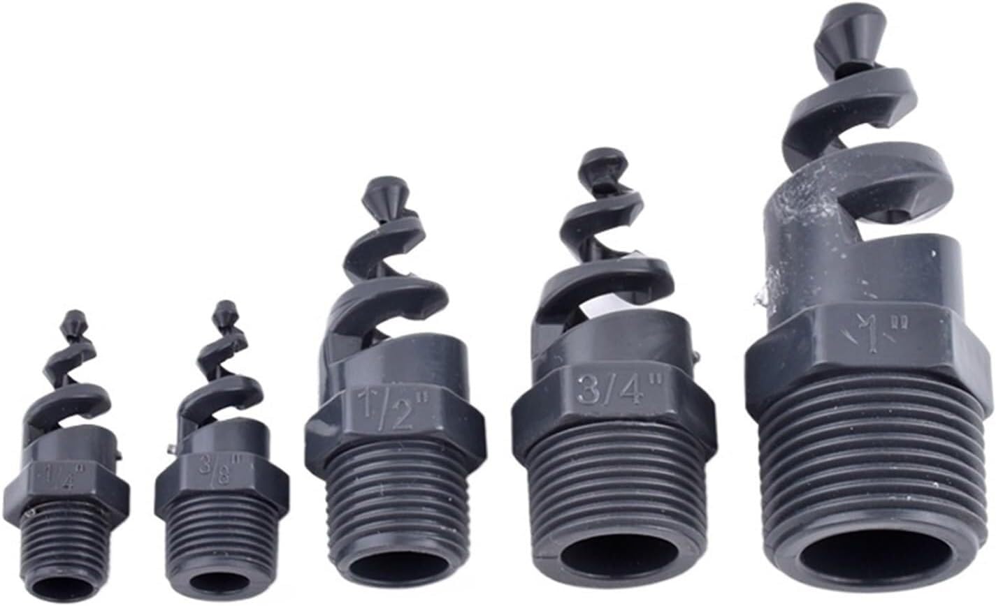 Gkirqvpe 1I4 Inch Spiral Cone Nozzles, Spiral Nozzle Pack Of 5 1/4-1 Inch Spray Head Garden Irrigation Aquarium Connector(1I4 Inch)