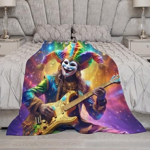 Manta de franela suave y cálida con estampado de payaso arcoíris 3D 8