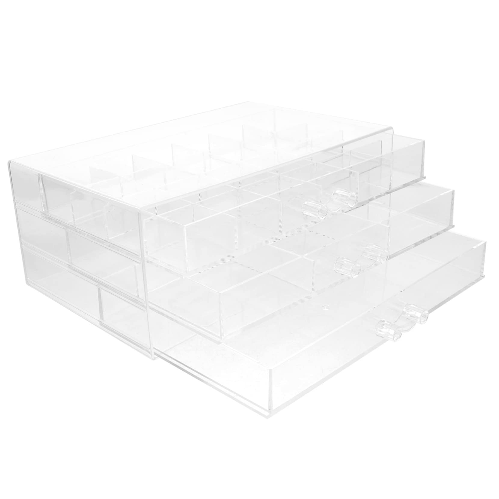 Boîte à bijoux tiroirs en PS Beaupretty : organisateur multi-couches pour boucles d'oreilles
