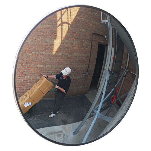 Se-Kure Domes & Mirrors Tcvo-36T-Pb Outdoor Acrylic Convex Mirror/3 Telescopic Mounting Brackets, 36" Diameter #TOP1