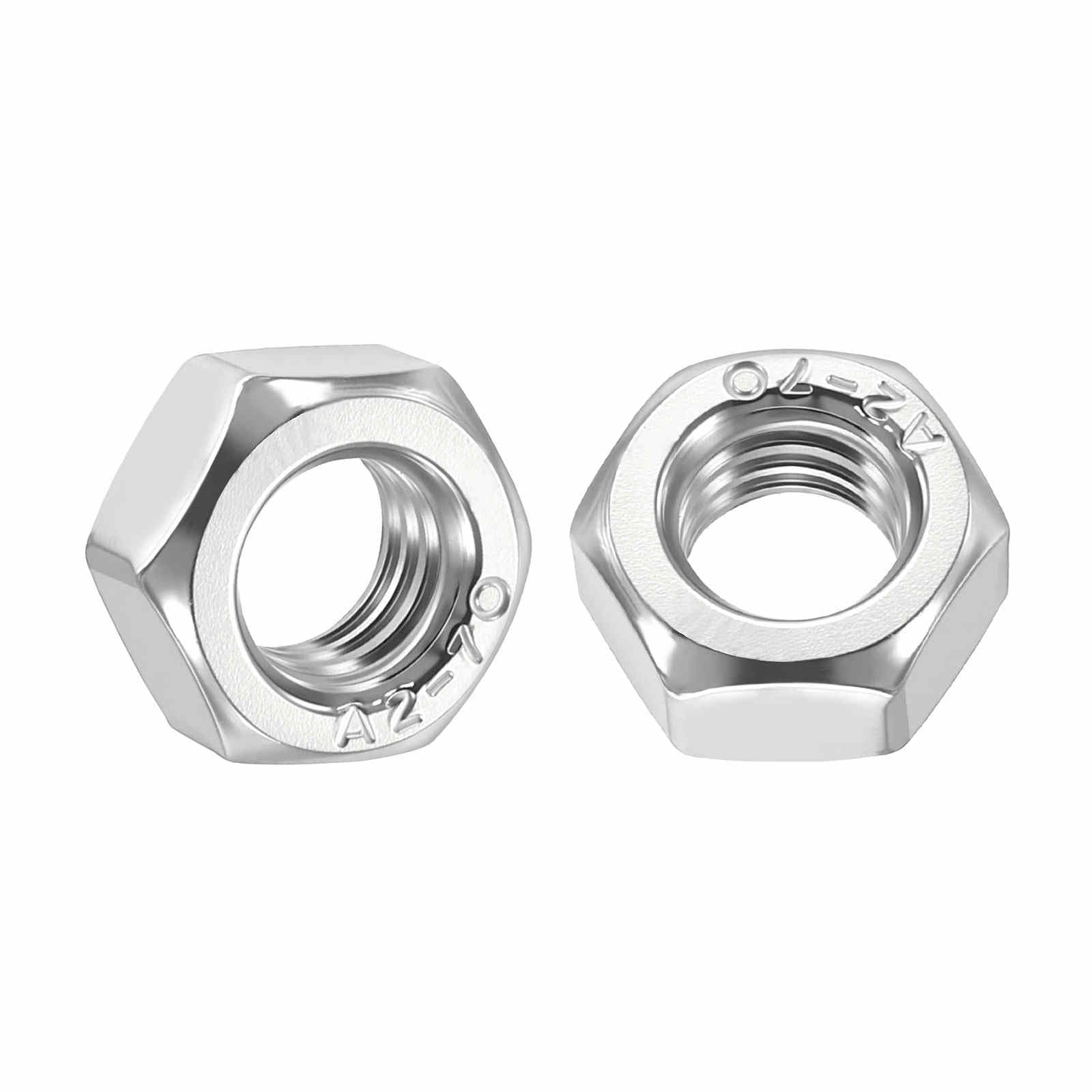 Kozelo 40pcs Hex Nuts - [M8-1.25] 304 Stainless Steel 18-8 (A2-70) Hardware Nuts for Mechanical Repair & Assembly, Standard Metric Coarse Thread Nut, Bright Finish, Silver