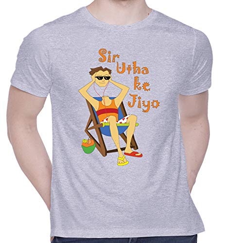 Image of CreativiT Graphic Printed T-Shirt for Unisex Chilled Out in Goa - Sir Utha Ke Jiyo Tshirt Tshirt | Casual Half Sleeve Round Neck T-Shirt | 100% Cotton | D00891-1