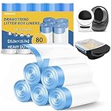 80 Count Cat Litter Box Liner for Automatic Cat Litter Box and Litter Box Robot 5/4/3, Heavy-Duty Tear-free...