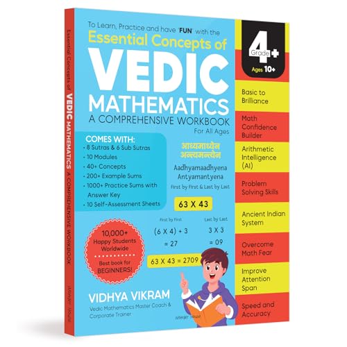Image of Essential Concepts of Vedic Maths - Comprehensive Workbook for All Ages Speed Math, Tricks & Mental Calculations | Ages 10+ | 5+ Hours of Guided ... Logical Reasoning: Fundamental of Vedic Maths