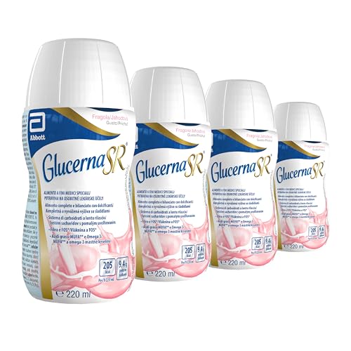 Glucerna SR | Alimento a Fini Medici Speciali Per Diabetici | Confezione 6X220ml | Gusto Fragola