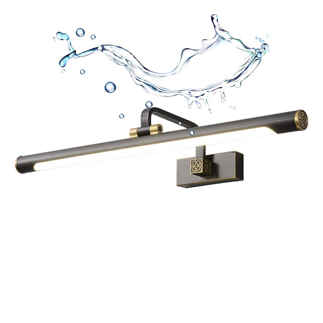 H65 Lampada a LED in Rame per Specchio da Bagno, Impermeabile IP44, Applique Nere, luci per Trucco, Lampada da Bagno a LED, Regolabile a 180°, 3000K, L57cm 400 Interessante