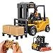 Mscredse Remote Control Forklift Cranes 6 Channel 2 Mode RC Forklift Truck with Spray Sound and Lights Construction Toys 2.4Ghz 1:24 Scale Truck Toy for Toddler Kids for 3-7 Boys and Girls