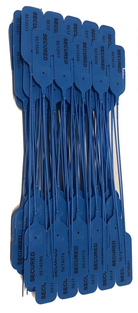 Monetique LOCK250B Lot de 100 scellés de sécurité à serrage progressif Bleu