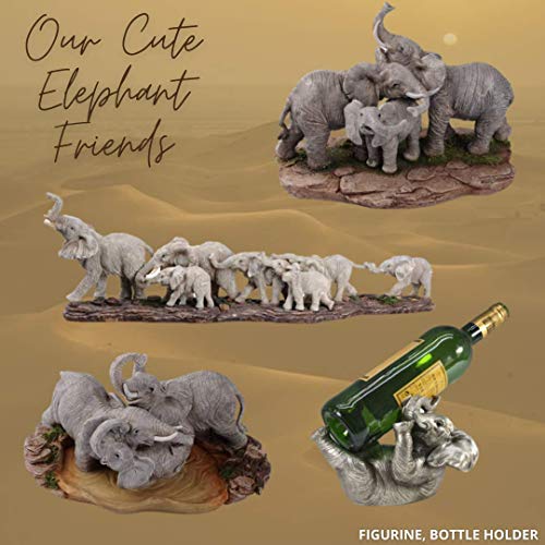 Comfy Hour Our Cute Elephant Friends Collection 16" Roaming Elephant Group Wildlife Figurine Statue Sculpture, Stone Resin - Thumbnail 2