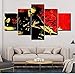 Jukunlun Stampe Hd 5 Pannelli Stampe Su Tela Pittura Figli Dell'Anarchia Immagine Di Arte Della Parete Per La Decorazione Della Parete Del Soggiorno Decorazione Della Casa-100X55Cm（Frameless）