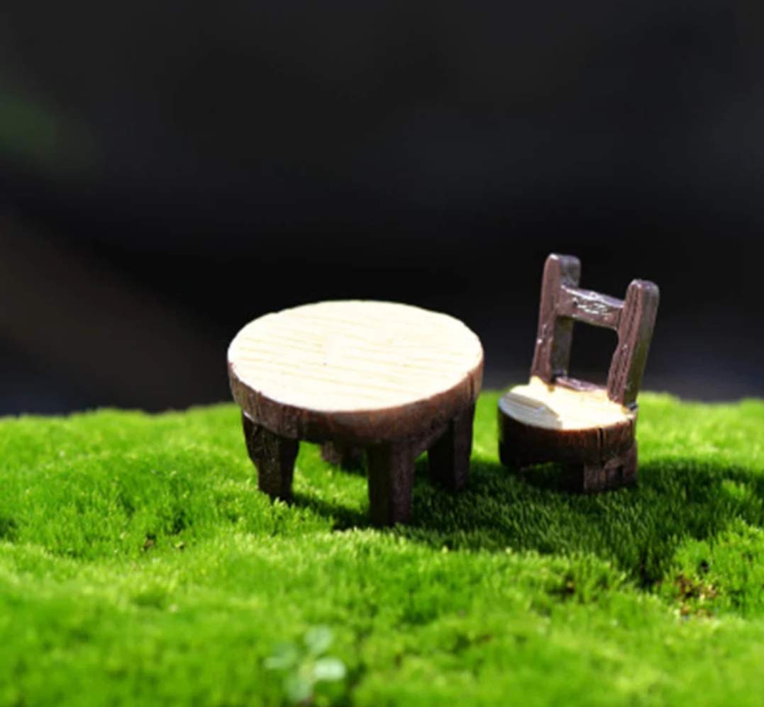 Bloom Bagicha Polyresin Table and Chair (Set) for Fairy Garden/Bonsai Decor/Planters/Terrerium Decor/Home Decor/Kids Room/Outdoor/Garden Decor and Best for Gifting