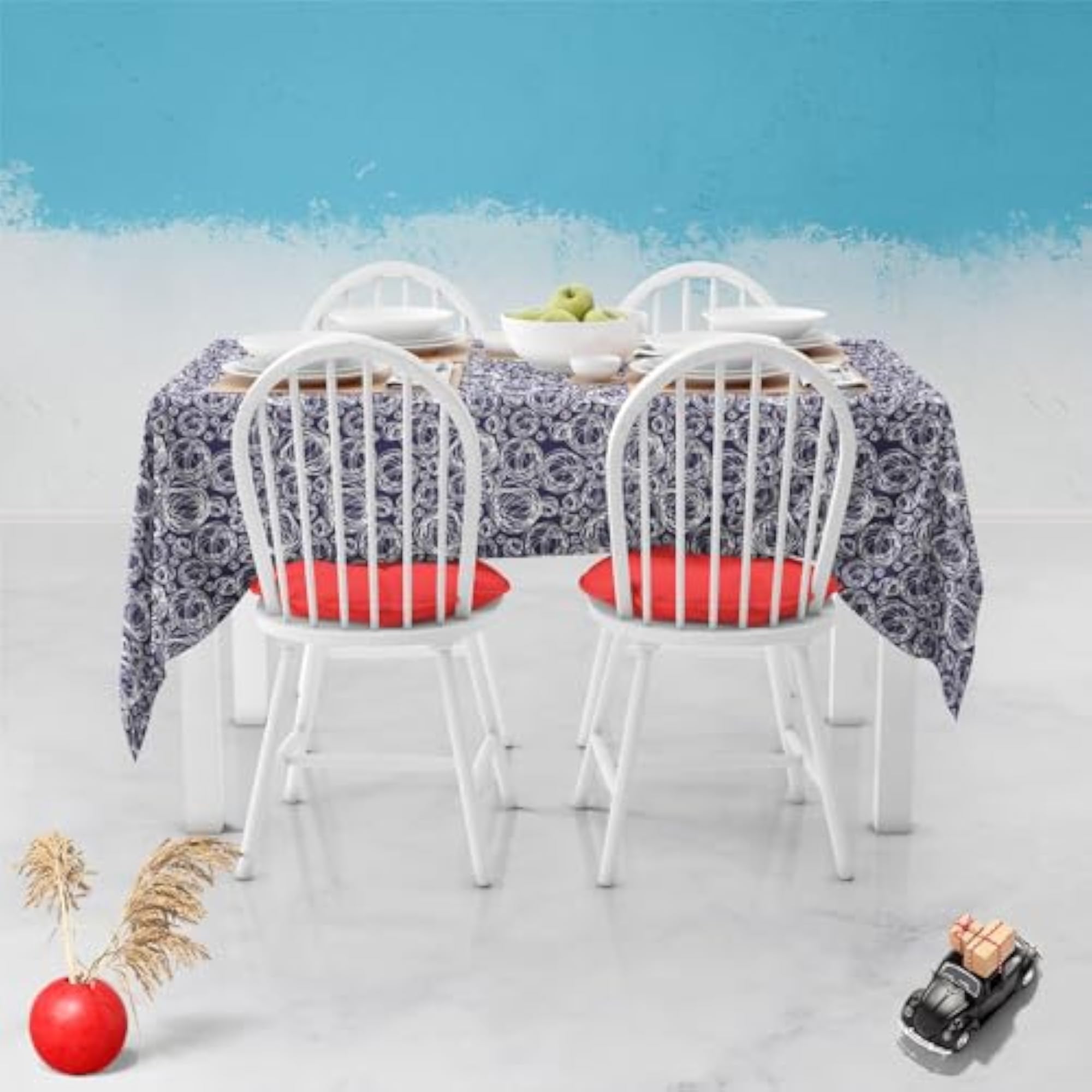 Doodle Circles Table Cloth Cover for Dining & Center Table
