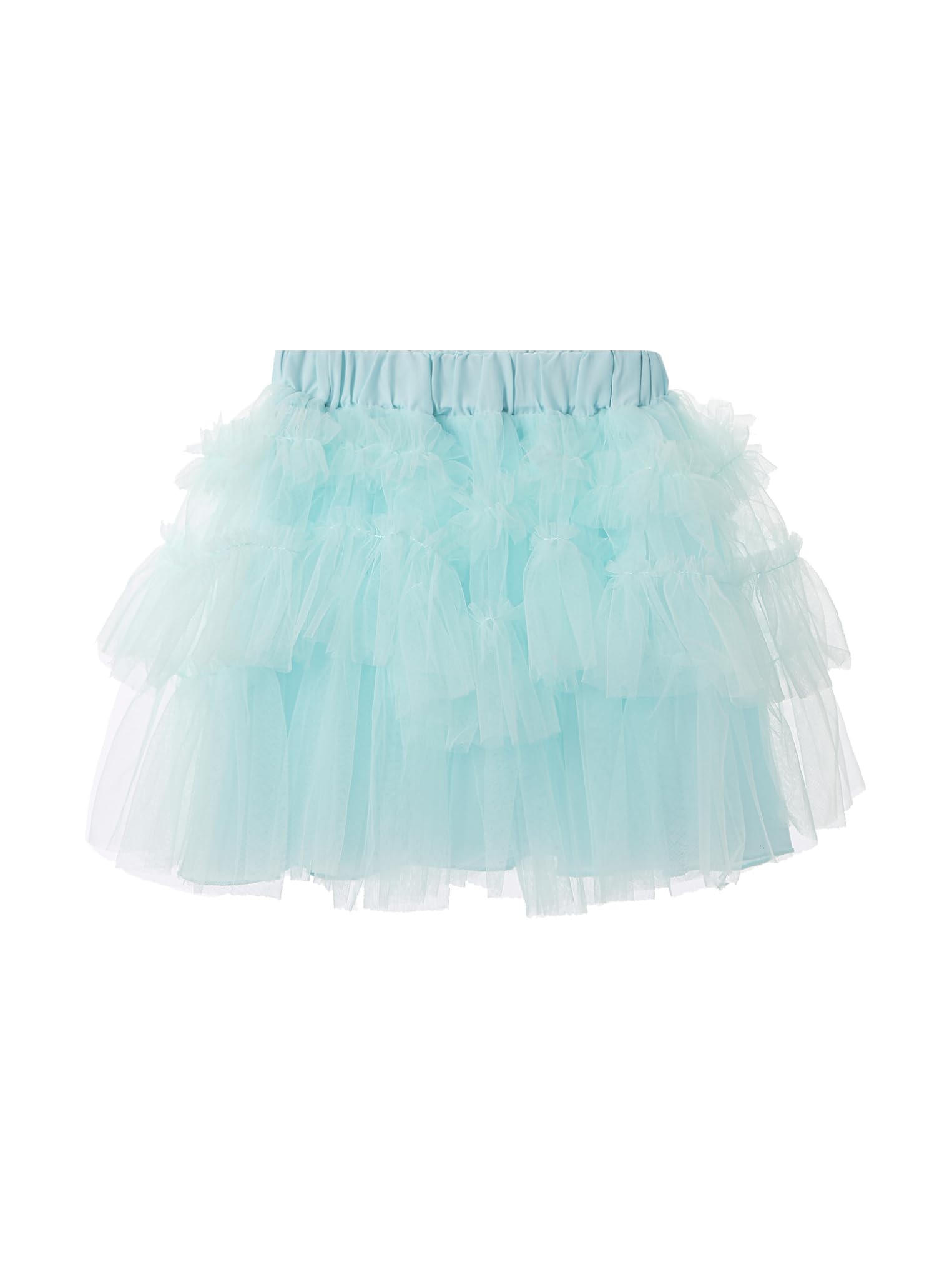 Kaerm Toddler Baby Girls Skirt Shorts Layered Tulle Princess Tutu Skirts for Summer Casual Wear Blue 6-7 Years