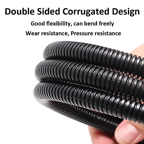 MOCNT Wellrohr Auto Kabelschutzrohr Kfz PP Kabelrohr Flexibel Leerrohr Isolierrohr Kabel Schutz Rohr Wellschlauch Kabelschlauch Kabelmanagement Weiß Außen 10mm Länge 3meter