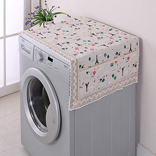 Forart Floral Microwave Oven Accessory Protective Cover Microwave Oven Cover Dust Oil Proof Covers with 2 Storage Organizer Bags