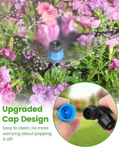 Landtouch 36Pack Drip Irrigation Parts, Quick Connect 1/4\" Adjustable 360° Emitter Sprinklers with 6\" Stake, Easy-Clean for Garden & Farm Irrigation Systems - Thumbnail 3
