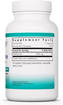 NutriCology L-Methionine Free Form Amino Acid, 100 Capsules