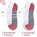 Sunew Socks for Girls 4-6 Years, Ankle Peformance Cushioned Athletic Running Sport Ankle Low Cut Socks, Pair White Red