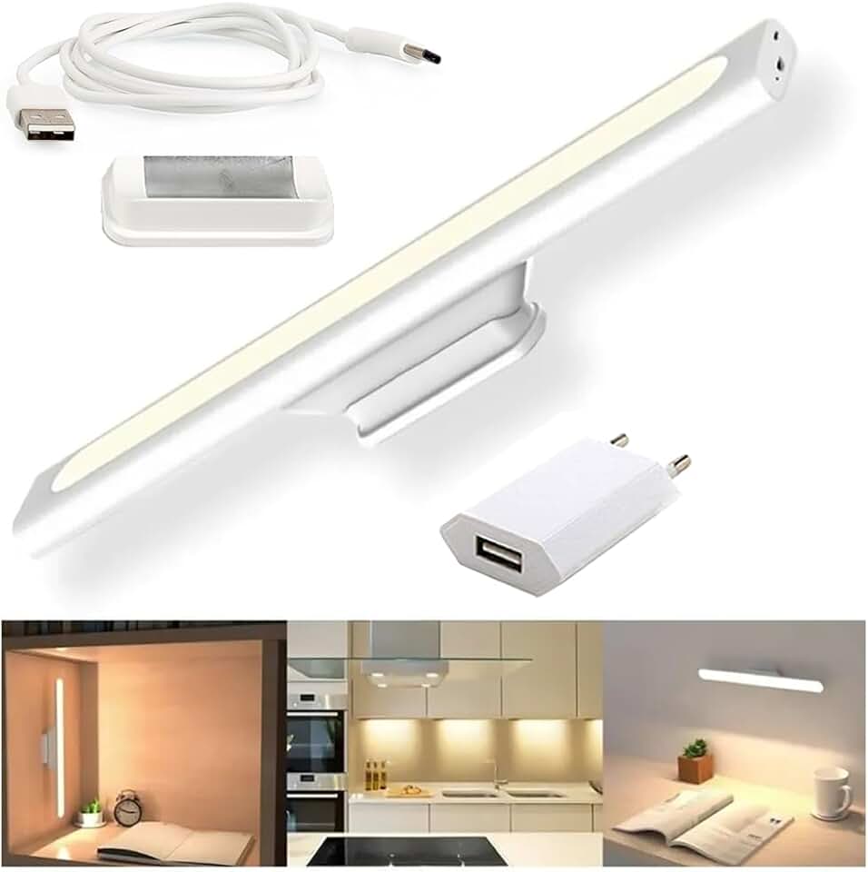 Luminária de led Recarregável Armário Com Imã Branco Frio e Quente + Adaptador para Tomada CBRN18536 - Commerce Brasil