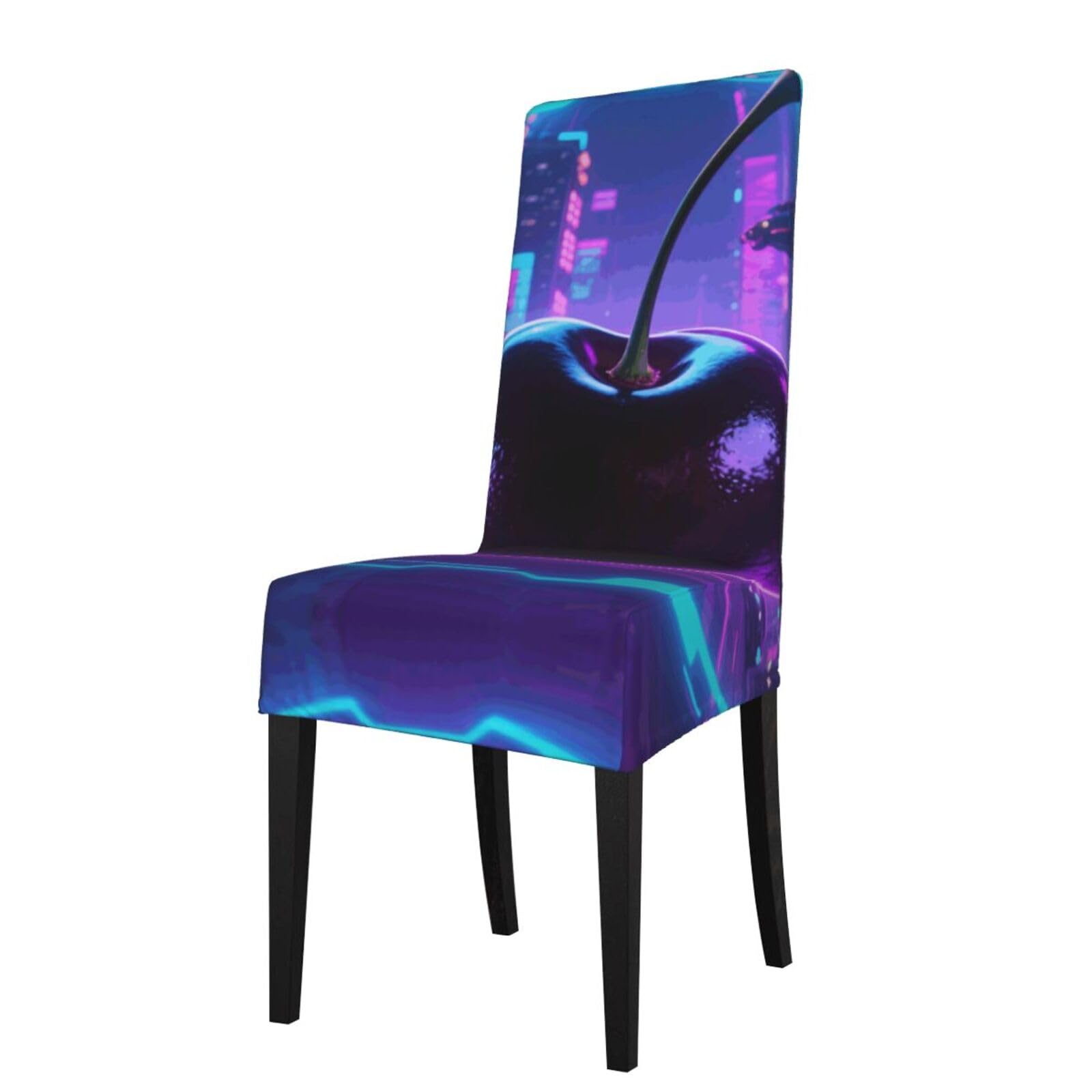 Fodpand Black Cherry Dining Room Chair Cover Stretch Parsons Chair Slipcovers Removable Washable Chair Protectors Cover High Elastic Seat Protector For Home,Kitchen, Hotel, Banquet