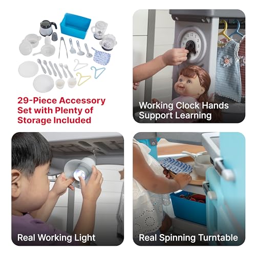 Step2 430399 Cook & Care Corner Kitchen & Nursery For Kids, Interactive Lights & Sounds, Realistic Sink, Fridge, & Washing Machine, Pretend Playset Toddlers 3-6 Years thumb #4