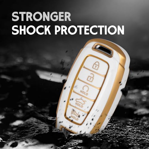Funda de TPU suave para Hyundai de 5 botones color blanco 5