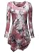 DJT Womens Tie Dyed Hankerchief Hemline Tunic Top Medium #17 Pink