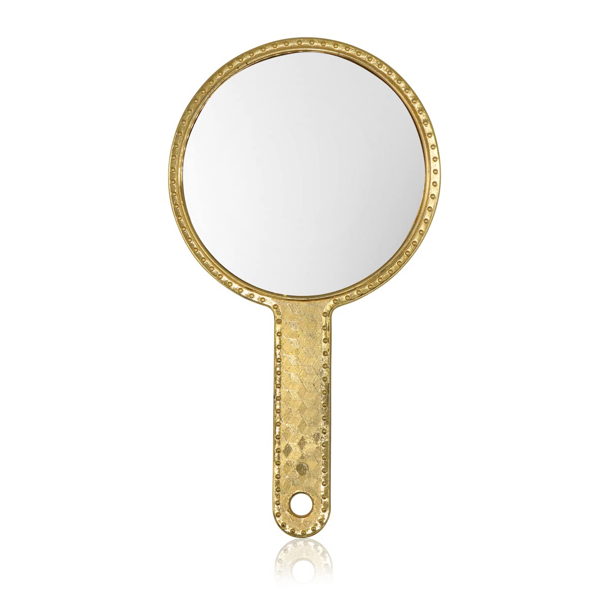 Victor Enterprises Hand handheld Portable Personal plastic Round makeup Mirror (Gold, 4 inch)-image-25