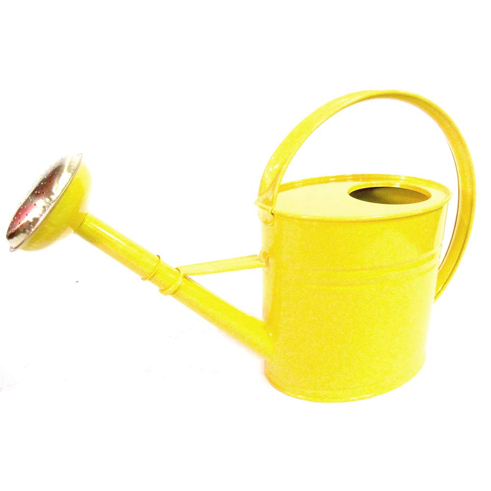 Arrosoir 4L – Acier galvanisé Peint Jaune – avec Pomme métal et Grille en Laiton – Léger et Robuste – Grande Anse Ergonomique – Idéal arrosage Fleurs, Plantes, Balcon et Jardin - 020344