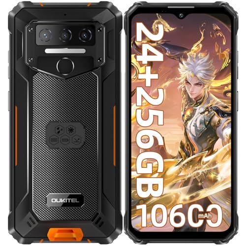 OUKITEL WP23 Plus (2025) Movil Irrompible - 10600mAh 24GB RAM+256GB ROM/1TB Móvil Rugerizado, Batería 10600mAh 6.52' HD Android 14 Teléfono Movil, Cámara 13MP, 4G Dual SIM/NFC/GPS/OTG/Face ID, Naranja