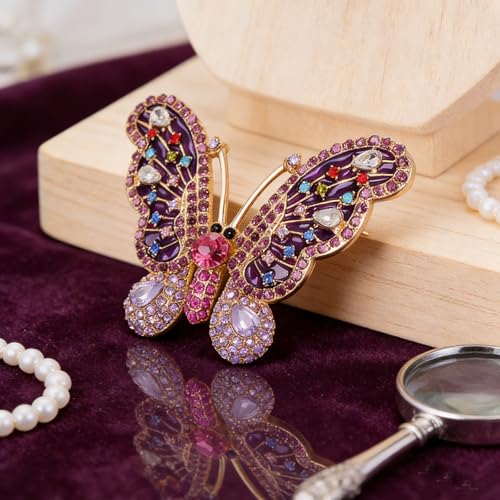 Image of Insect Animal Brooch Pin for Women Rhinestone Lapel Pins Vintage Brooches for Costume Accessories