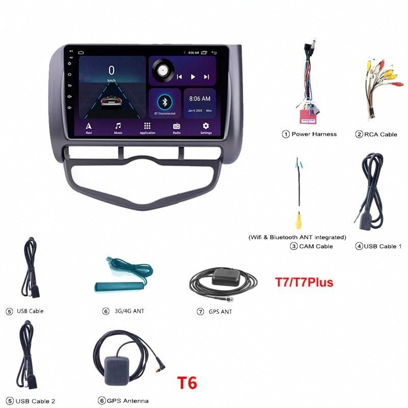 Radio de coche 2 DIN para Honda Jazz con Mirror Link y Bluetooth 7