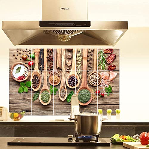 Image of Sticker Yard Kitchen Tiles Sticker Oil Waterproof Self Adhesive Colourful PVC Kitchen Sticker Wallpaper Poster Size - 68X46 CM #2