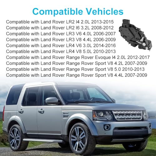 Image of Rear Right Passenger Side Door Latch Lock Actuator Compatible with Land Rover LR2 LR3 LR4 Range Rover Evoque Range Rover Sport Door Lock Actuator Replacement for LR011302 LR072414 LR091360