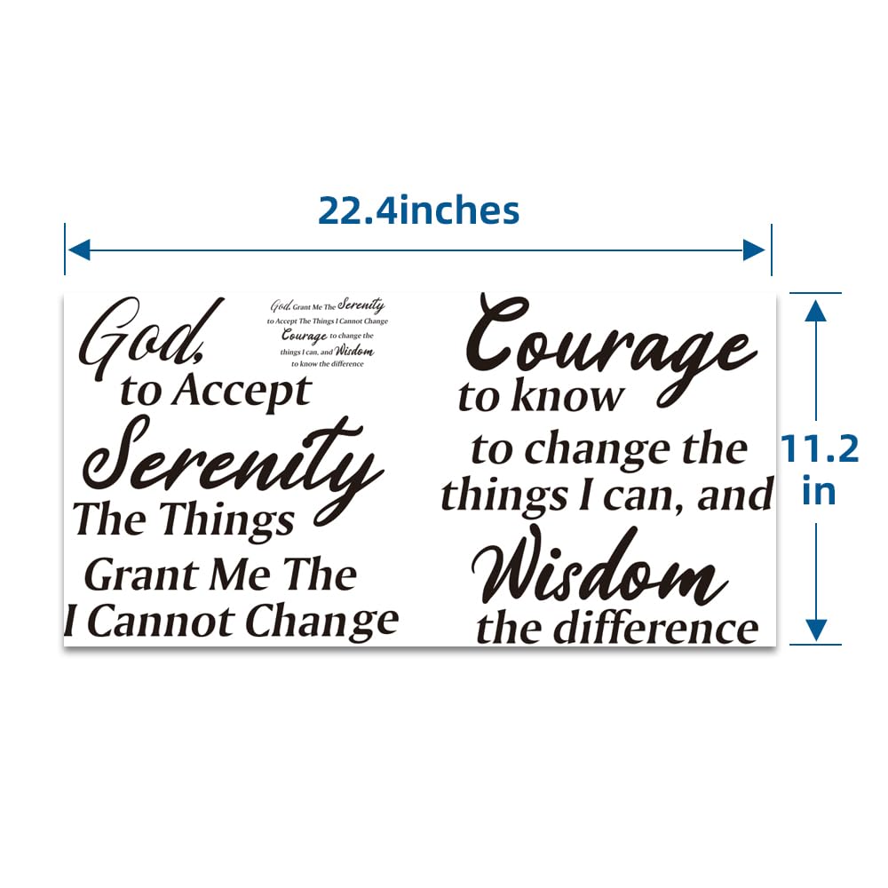 Calcomanía de pared con versículo bíblico de God Grant Me The Serenity, con frases inspiradoras de las Escrituras religiosas cristianas, de vinilo, para sala de estar, oficina en casa
