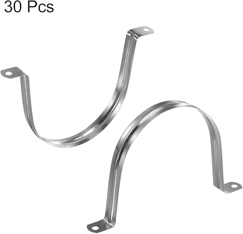 Miniatura 3 de HARFINGTON 30 abrazaderas de conducto de 4 5/16 pulgadas y 4.331 in, abrazadera de tubo M110 U, correa de tubo rígida de acero inoxidable, soporte