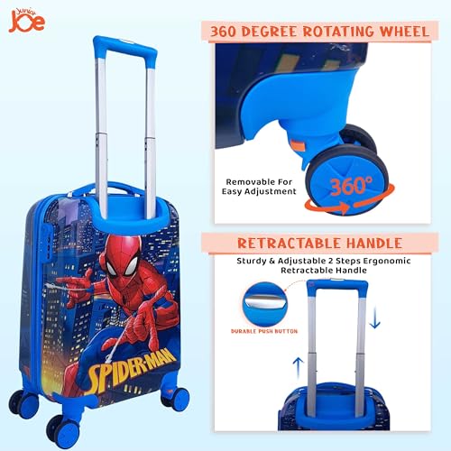 Image of JUNIOR JOE 20Inch Kids Suitcase with 360 Degree Rotating Wheels Travel Trolley Bag (Navy Blue)