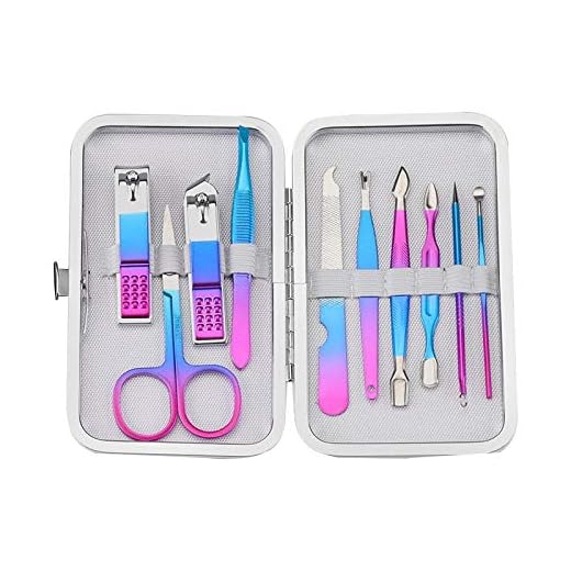 xinxinchaoshi Set med nagelklippare 15/12/10/7 st färg titan nagelklippare set skalning tång skärare kit professionella pedikyr manikyr verktyg bärbar pedikyr set (färg: 10 st)