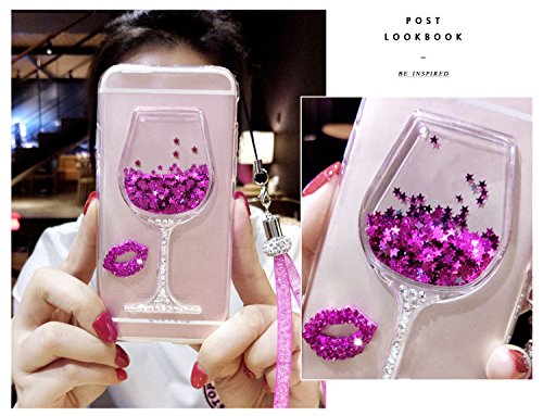 Shinetop Galaxy Note 8 Liquid Case, 3D Diamond Creative Flowing Quicksand Cover For Samsung Galaxy Note 8 Bling Glitter Sparkle Floating Stars Soft Tpu Silicone Crystal Clear Protective Case-Hot Pink #TOP5